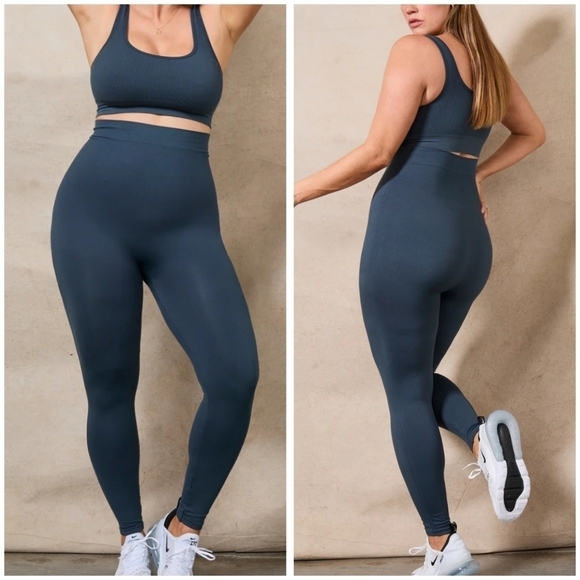 BLANQI Highwaist Postpartum + Nursing Support Seamless Leggings in Storm Medium - Picture 1 of 8